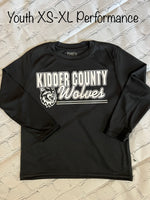 Wolves  Youth Long Sleeve Performance Tee