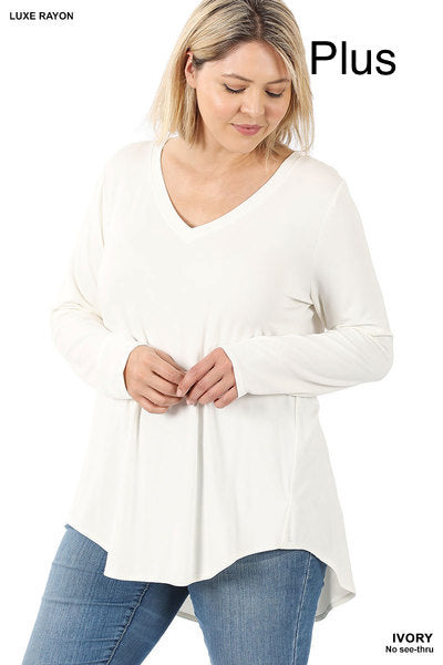 Plus Luxe Rayon Long Sleeve Top